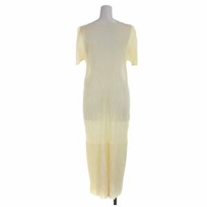 PLEATS PLEASE ISSEY MIYAKE イッセイミヤケ ワンピース ロング プリーツ 半袖 3 アイボリー