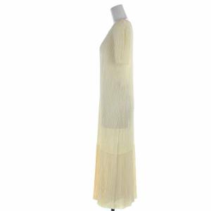 PLEATS PLEASE ISSEY MIYAKE イッセイミヤケ ワンピース ロング プリーツ 半袖 3 アイボリー