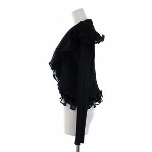 PLEATS PLEASE ISSEY MIYAKE イッセイミヤケ プリーツ フリルカーディガン 長袖 3 黒