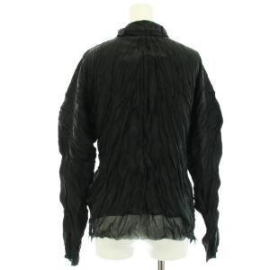 PLEATS PLEASE ISSEY MIYAKE イッセイミヤケ チュールドッキングブラウス シャツ シワ加工 プリーツ 長袖 3 ブラック