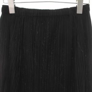 PLEATS PLEASE ISSEY MIYAKE イージースカート プリーツ加工 フリンジ ミモレ 5 ブラック