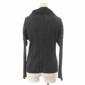 PLEATS PLEASE ISSEY MIYAKE イッセイミヤケ プリーツカットソー ワイドハイネック L チャコールグレー