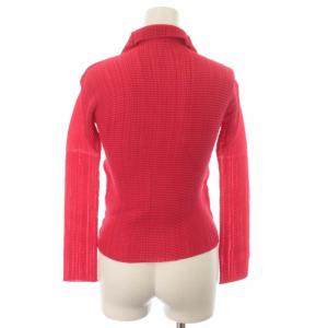 ISSEY MIYAKE カーディガン シャツ ブラウス ハイネック プリーツ加工 長袖 2 M ピンク