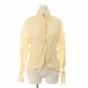 イッセイミヤケ シャツ ブラウス シワ加工プリーツ 3 アイボリー ホワイト