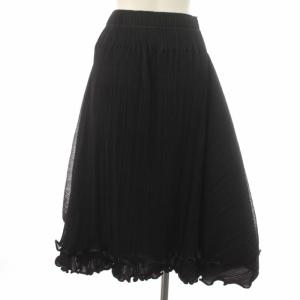 PLEATS PLEASE ISSEY MIYAKE イッセイミヤケ ボリュームスカート イージー 変形 フリル プリーツ加工 ミモレ 1 黒