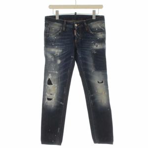 デニムパンツ ジーンズ クラッシュ加工 ペイント 38 S インディゴ S72LA0634