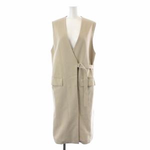 ベスト ジレ ロング ベルト ベージュ