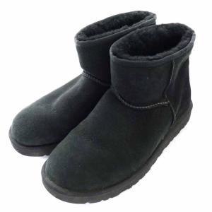 UGG australia クラシック ミニ Classic Mini ムートンブーツ ショートブーツ シープスキン 裏ボア US8 26cm 黒 ブラック
