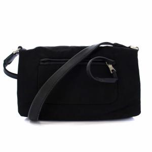 PRADA 三角プレート ショルダーバッグ ポシェット ナイロン レザー ブラック