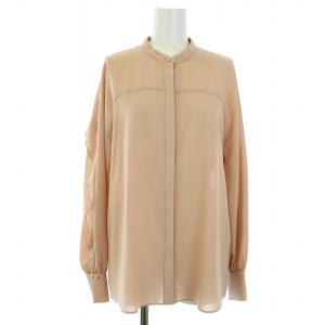 21SS マットジョーゼットバックフリル ブラウス 長袖 38 M ピンク