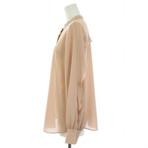 ANAYI 21SS マットジョーゼットバックフリル ブラウス 長袖 38 M ピンク