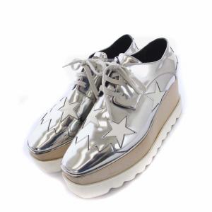 STELLA McCARTNEY エリス スター スニーカー 厚底 スクエアトゥ フェイクレザー 37.5 シルバー