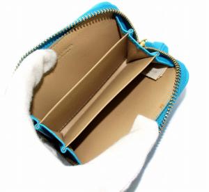 BOTTEGA VENETA イントレチャート コインケース 小銭入れ 財布 ラウンドファスナー レザー 青 ブルー 114075