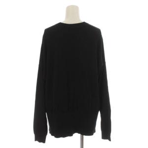 Acne Studios リブニット カットソー クルーネック オーバーサイズ 長袖 S 黒 ブラック