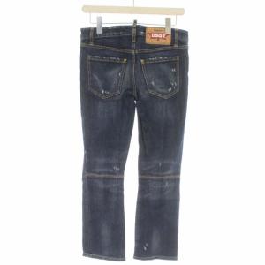 DSQUARED2 18AW Runway Flare Cropped Jean デニムパンツ ジーンズ クロップド ダメージ加工 38 M インディゴ