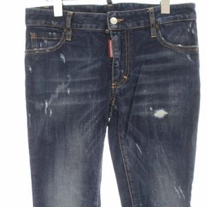 DSQUARED2 18AW Runway Flare Cropped Jean デニムパンツ ジーンズ クロップド ダメージ加工 38 M インディゴ
