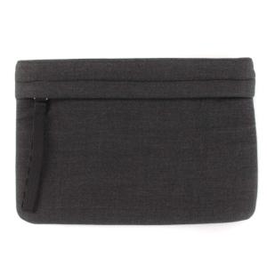 ポーチ マルチポーチ 裏地ロゴ チャコールグレー