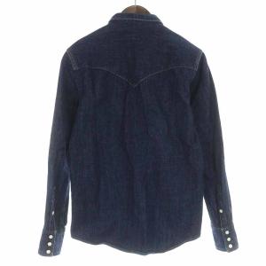 RUDE GALLERY BLACK REBEL デニムシャツ ダンガリーシャツ ポケット 長袖 S 紺 ネイビー