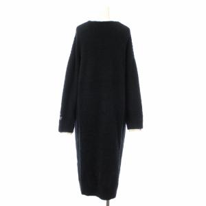 gelato pique JOEL ROBUCHON ホットパウダーワンピース ルームウェア ロング マキシ フレア Vネック 長袖 F 黒 ブラック