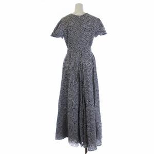 MARIHA マドモアゼルのドレス ワンピース ロング Vネック 総柄 36 ネイビー