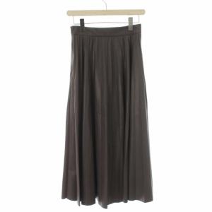SNIDEL 21AW レザープリーツスカート フェイクレザー ロング 1 M チャコールグレー SWFS214200