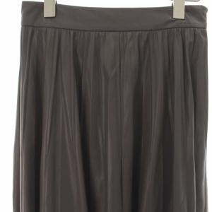 SNIDEL 21AW レザープリーツスカート フェイクレザー ロング 1 M チャコールグレー SWFS214200