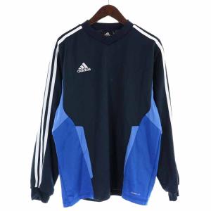 adidas セットアップ 上下 ジャージ トレーナー スウェット 長袖 イージーパンツ ロング スリーライン O XL 紺 ネイビー