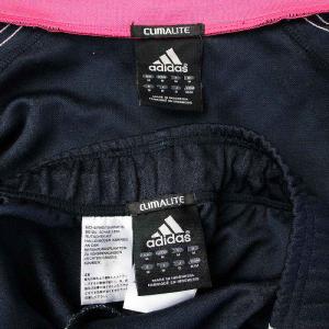 adidas セットアップ 上下 ジャージ パーカー トラックジャケット イージーパンツ 長袖 ライン ロゴ O XL 紺 ピンク ネイビー