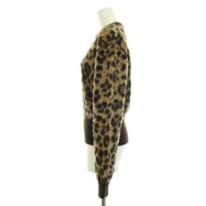 POLO RALPH LAUREN ニット セーター クルーネック 長袖 レオパード柄 ヒョウ柄 アルパカ ウール混 SP S 茶 ブラウン