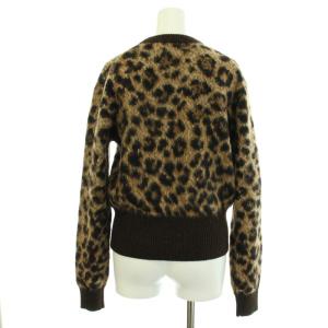 POLO RALPH LAUREN ニット セーター クルーネック 長袖 レオパード柄 ヒョウ柄 アルパカ ウール混 SP S 茶 ブラウン