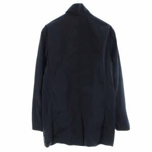 ARMANI COLLEZIONI WATER REPELLENT スタンドカラーコート ミドル丈 ジップアップ 46 M 紺 ネイビー