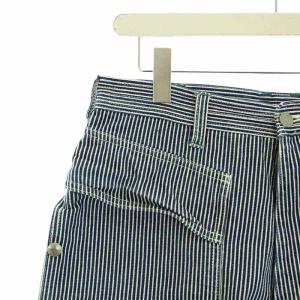 SASSAFRAS ショートパンツ ハーフパンツ カーゴパンツ ボタンフライ ストライプ M 紺 ネイビー 白 ホワイト