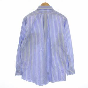Brooks Brothers SLIM FIT シャツ 長袖 ストライプ 16-33 L 青 ブルー 黄 イエロー