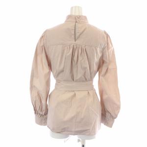 ANAYI 21AW ブラウス 長袖 ギャザー ベルトリボン ハイネック 36 S ピンク