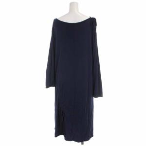 MAX&CO. ワンピース ひざ丈 リボン 長袖 大きいサイズ XL 紺 ネイビー