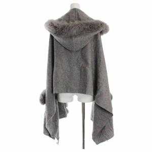 Diagram ストール カシミヤ フォックスファー フード ポケット F グレー