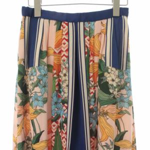 GRACE CONTINENTAL 19SS フレアスカート イージー 花柄 ミモレ ロング 36 S マルチカラー
