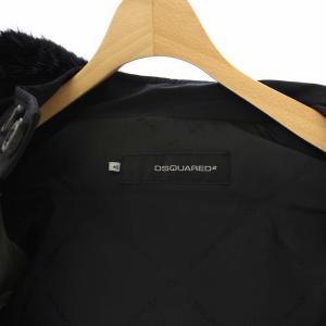 DSQUARED2 中綿ジャケット アウター フード ビーバーファー ジップアップ 46 S 黒 ブラック