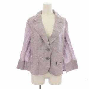 LANVIN COLLECTION スーツ セットアップ 上下 テーラードジャケット 七分袖 ティアードスカート ひざ丈 絹混 シルク混