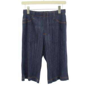 ハーフパンツ プリーツ デニム転写 5 紺