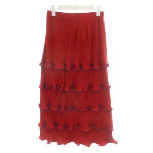 FETE ティアードスカート ミモレ フリル パイピング プリーツ 2 赤 青 IF44FG708