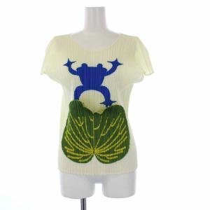 PLEATS PLEASE ISSEY MIYAKE イッセイミヤケ GIMMICK SHIRT TOP カットソー 半袖 プリーツ 3 アイボリー