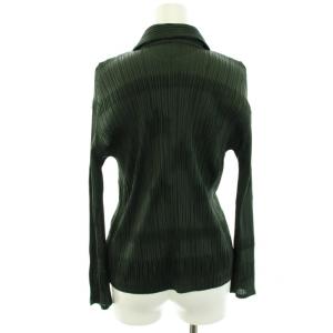 PLEATS PLEASE ISSEY MIYAKE イッセイミヤケ シャツ テーラード プリーツ スターエンボス L グリーン