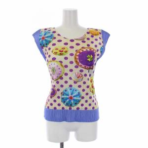 ノースリーブカットソー カップケーキ柄 ドット 総柄 3 L マルチカラー