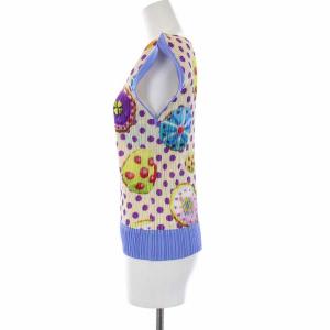 PLEATS PLEASE ISSEY MIYAKE ノースリーブカットソー カップケーキ柄 ドット 総柄 3 L マルチカラー