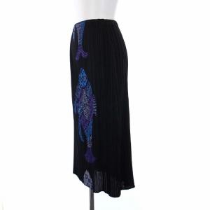PLEATS PLEASE ISSEY MIYAKE イッセイミヤケ 2003 Tribal Fish Painting Skirt プリーツ ロング
