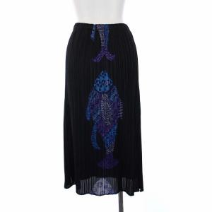 PLEATS PLEASE ISSEY MIYAKE イッセイミヤケ 2003 Tribal Fish Painting Skirt プリーツ ロング