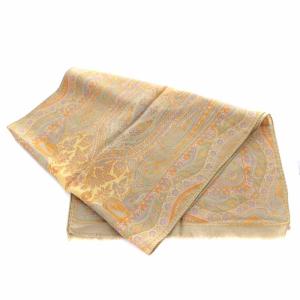 ETRO ストール ウール シルク混 総柄 ベージュ