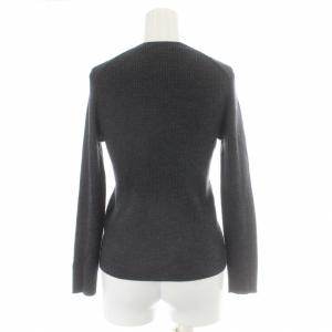 ANAYI 19AW リブニットカーディガン ボレロ 長袖 Vネック 金ボタン ウール 38 M チャコールグレー
