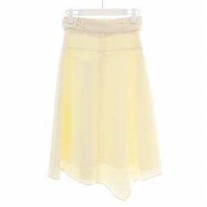 ANAYI 19AW フレアスカート ギャザースカート ロング ベルト 34 XS アイボリー